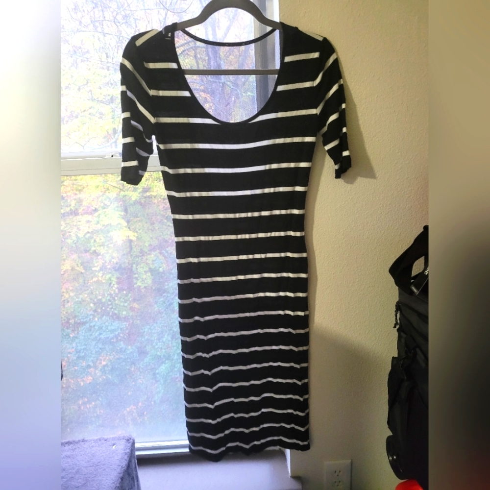 Black and White stripe bodycon dress